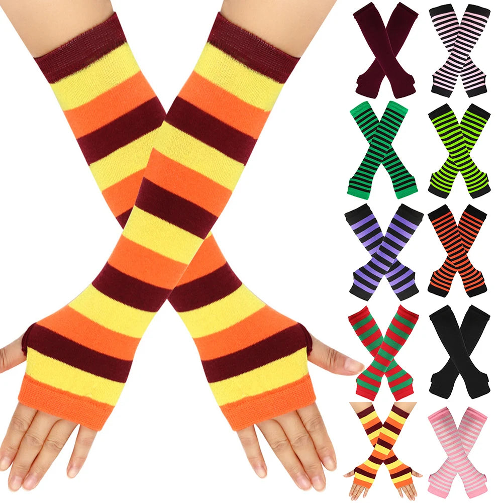 Damen lange Strickhandschuhe fingerlos für Wärme und Flexibilität