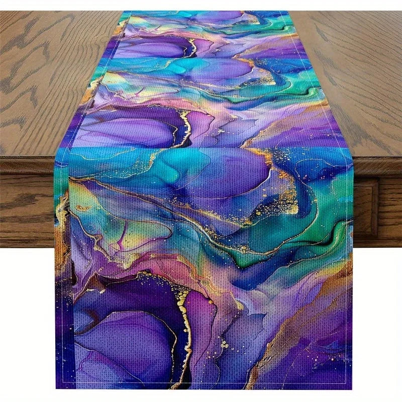 Abstrakter Lava Marmor Batik Tischläufer Langlebig Outdoor Deko Varianten