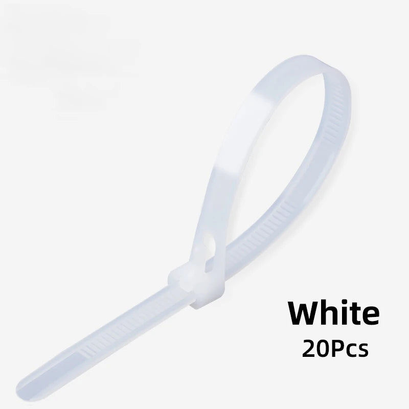 20 Stück wiederverwendbare Kabelbinder aus Nylon verstellbar verschiedene Größen