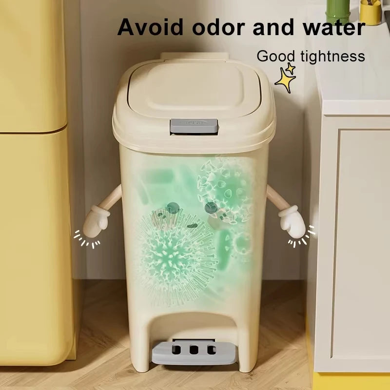 Großer kreativer Mülleimer mit Presspedal für Küche und Wohnzimmer