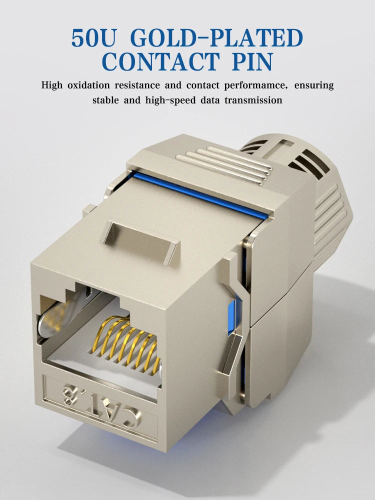 Abgeschirmte RJ45 Keystone Buchse Cat6a Cat7 Cat8 Zinklegierung Modul