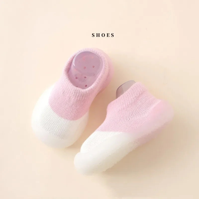 Baby Socken Schuhe mit Weicher Gummisohle für Erste Schritte Unisex