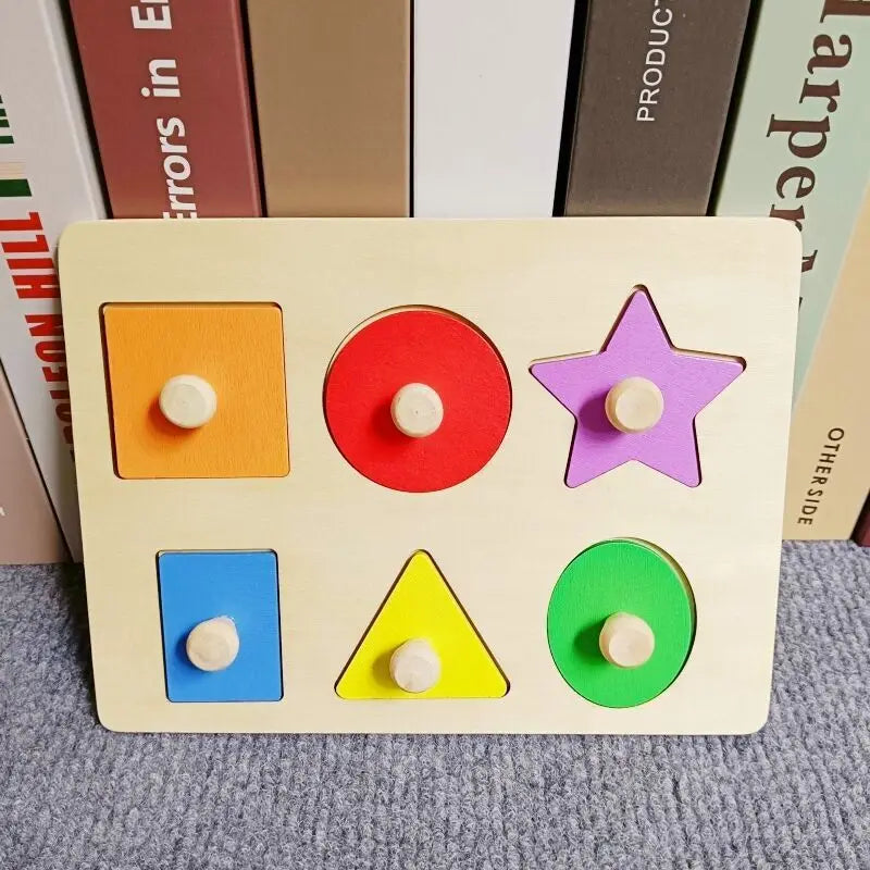 Montessori Holzpuzzle Formen Lernspielzeug für Kleinkinder