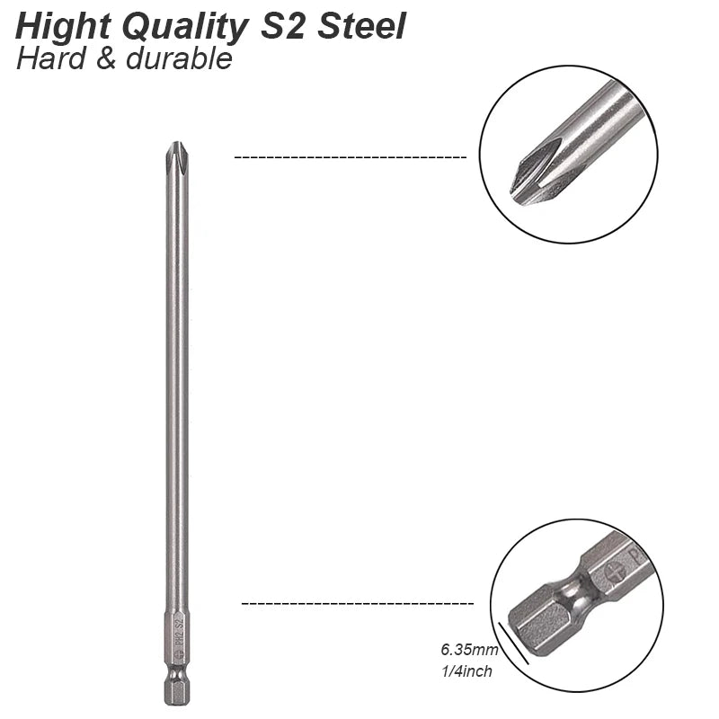 Lange magnetische Schraubendreher Bits Set 1/4 Zoll Sechskantschaft