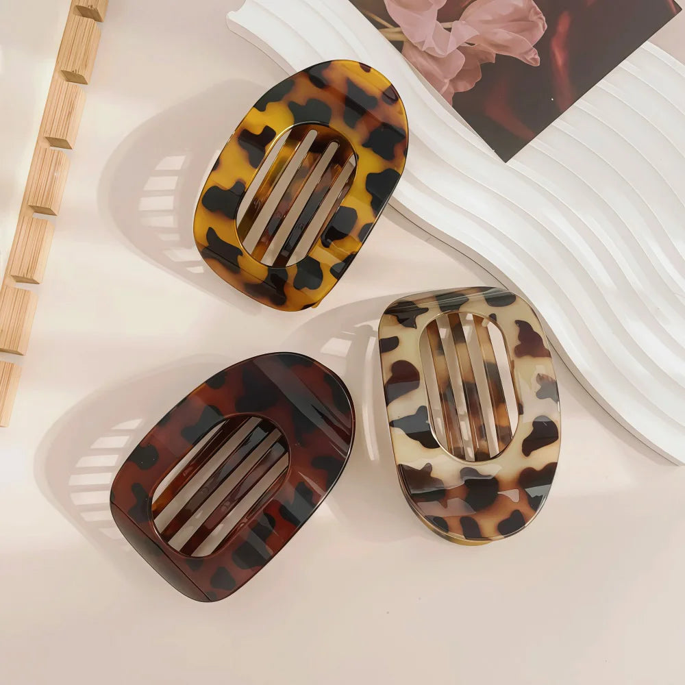 Stylische Haarklammer Leopardenmuster matt für einfachen Halt