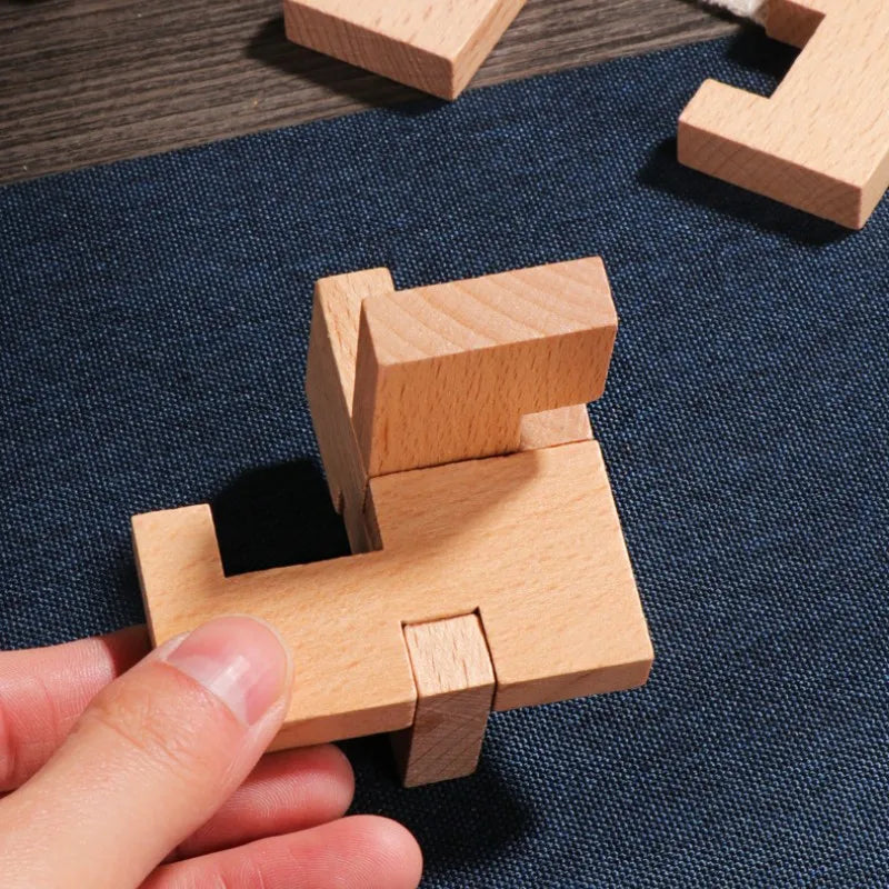 Holz Kong Ming Lock 3D Puzzle Montessori Spielzeug Kinder-Yabubest - Home & More