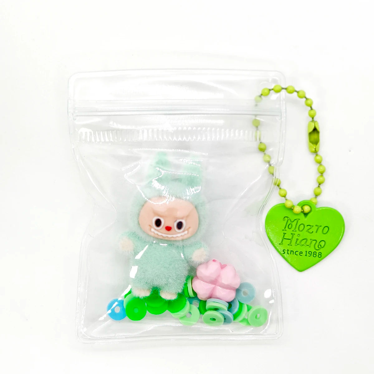 Kreativer transparenter Silikon Schlüsselanhänger mit Plüschmotiv