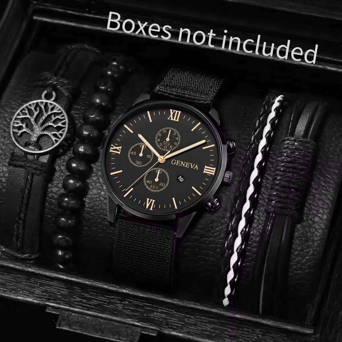 Männer Quarzuhr Set mit Armbändern Casual Mode Accessoire