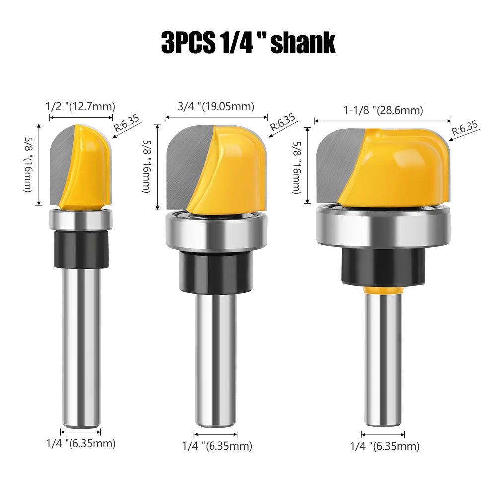 6mm 1/4 Zoll 8mm Schaft Hartmetall Fräser Set für Holzarbeiten