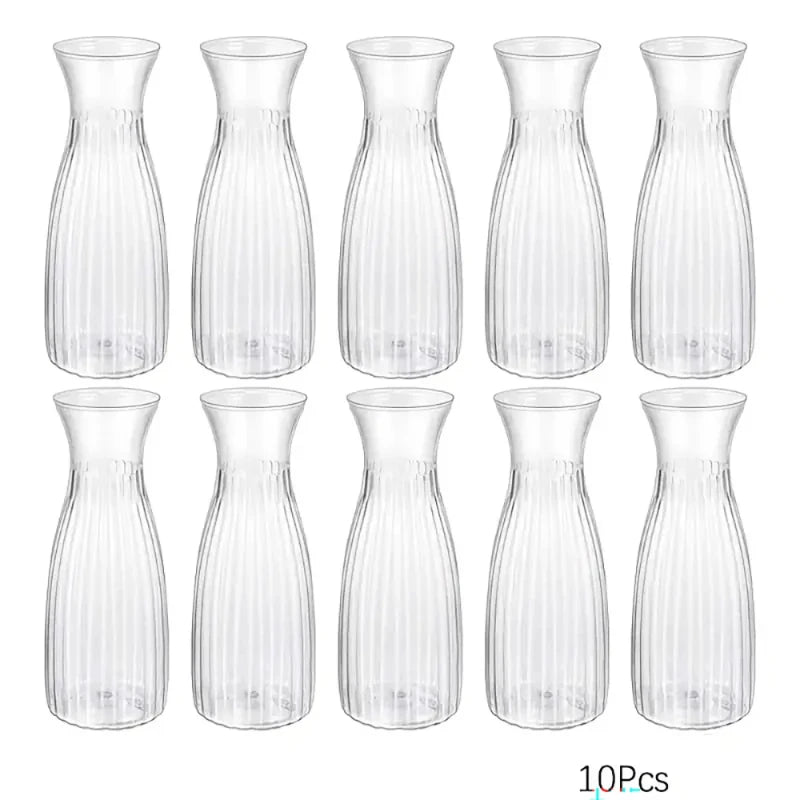 Transparente gestreifte Vasen aus Kunststoff für Dekoration