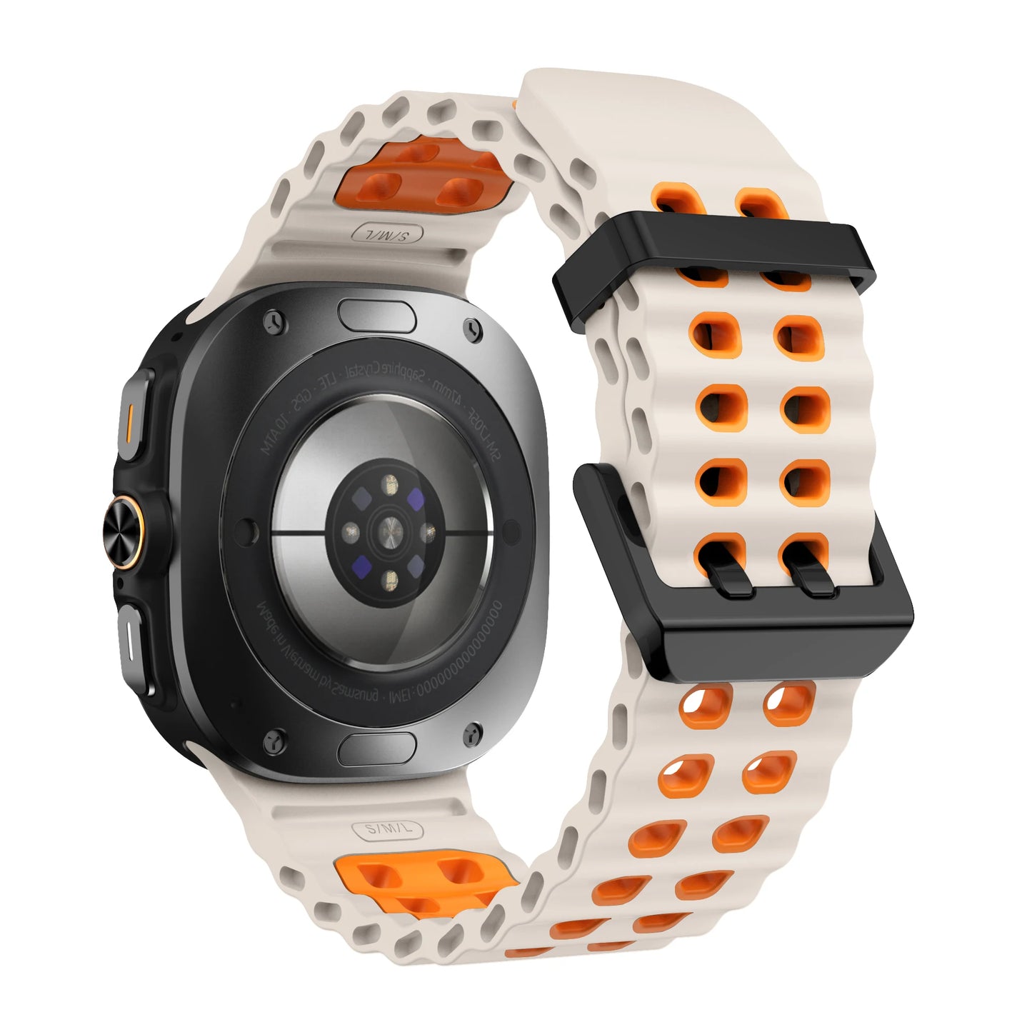 Zweifarbiges Sport-Silikonarmband Marine für Galaxy Watch Ultra 47 mm