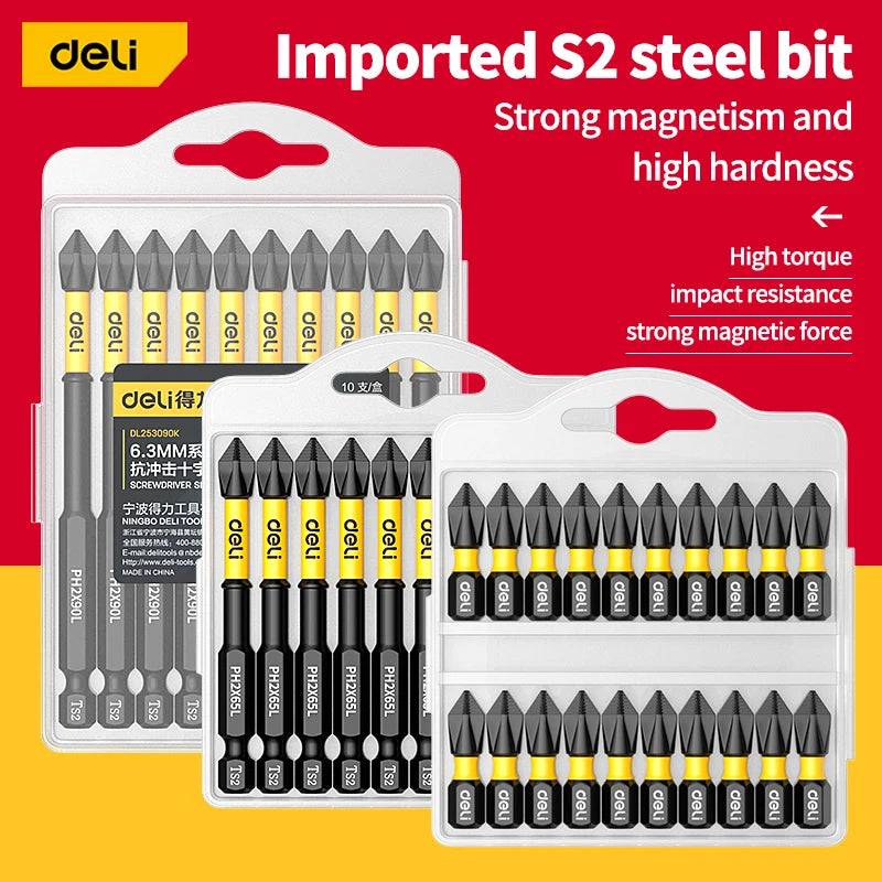 Rutschfestes PH2 Kreuzschraubendreher-Bit-Set mit starkem Magnet