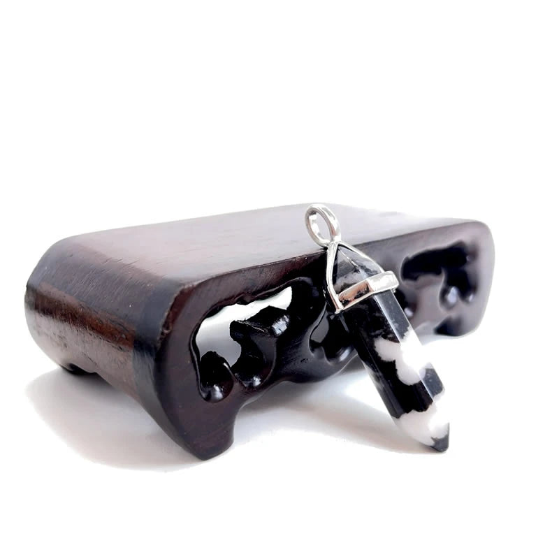 Naturstein Sechseck Stabanhänger – DIY Schmuck, Amethyst, Tigerauge Mix