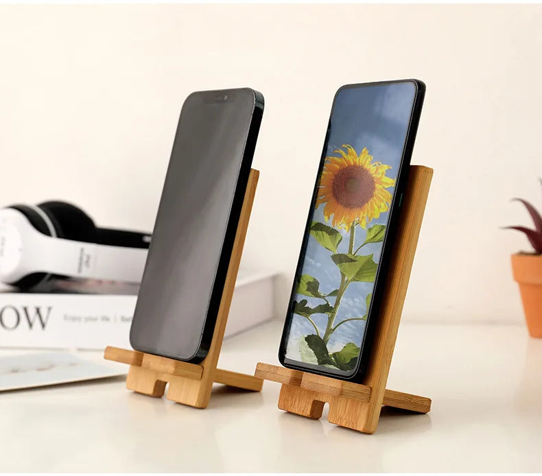 Holz Desktop Telefon Halter Faul Telefon Ständer Smartphone Ladestation Faul Telefon Halterung Mobiltelefon Unterstützung Tablet Ständer-Yabubest - Home & More
