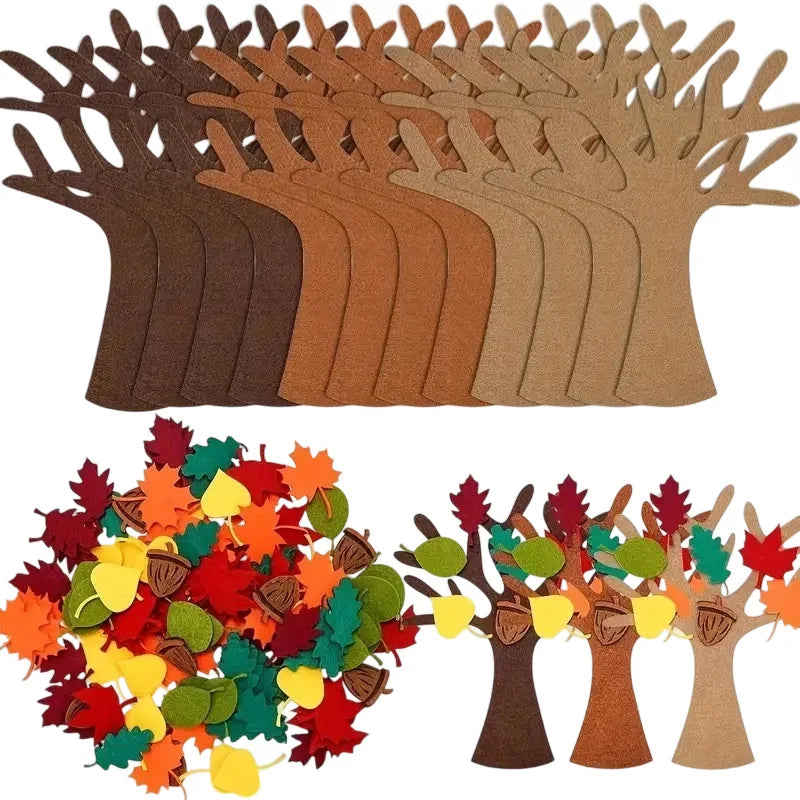 96-teiliges DIY Bastelset mit Filzbaum für Herbst- und Weihnachtsdekoration