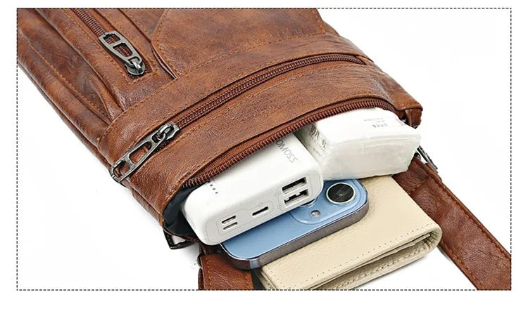 Modische Umhängetasche aus weichem Leder für Damen Handytasche