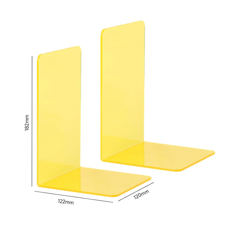 Klare Acryl Buchstützen L-Form für Schreibtisch und Regal