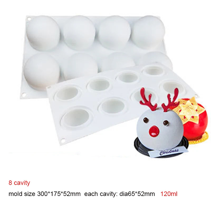 3D Kugel Silikonform für Mousse Kuchen und Desserts zum Backen