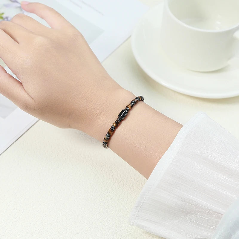Natürliches Tigerauge Hämatit Armband für Energie und Schutz