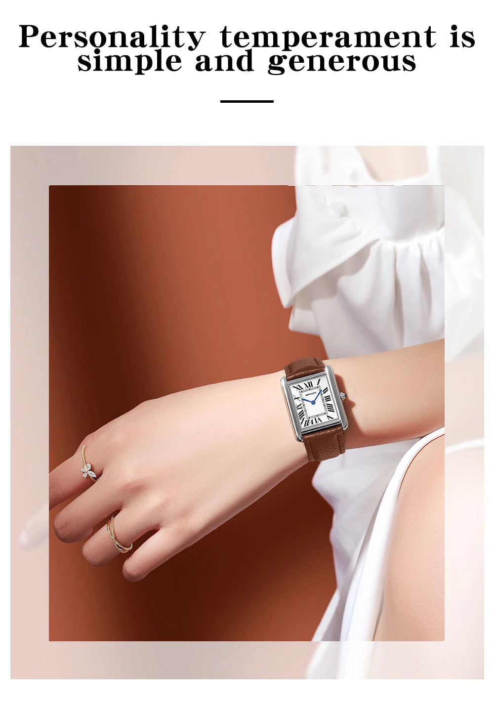 Elegante Herren Quarzuhr mit Lederband und römischem Zifferblatt