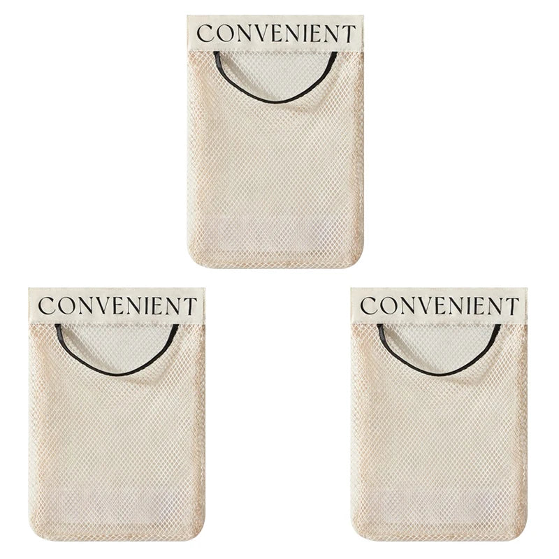 Wandmontierte Mesh-Aufbewahrungstasche mit großer Kapazität für Küche