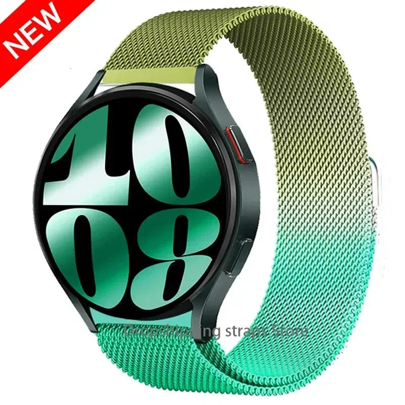 Elegantes 20/22mm Milanese Loop Magnetarmband aus Edelstahl – Unisex - Verstellbar