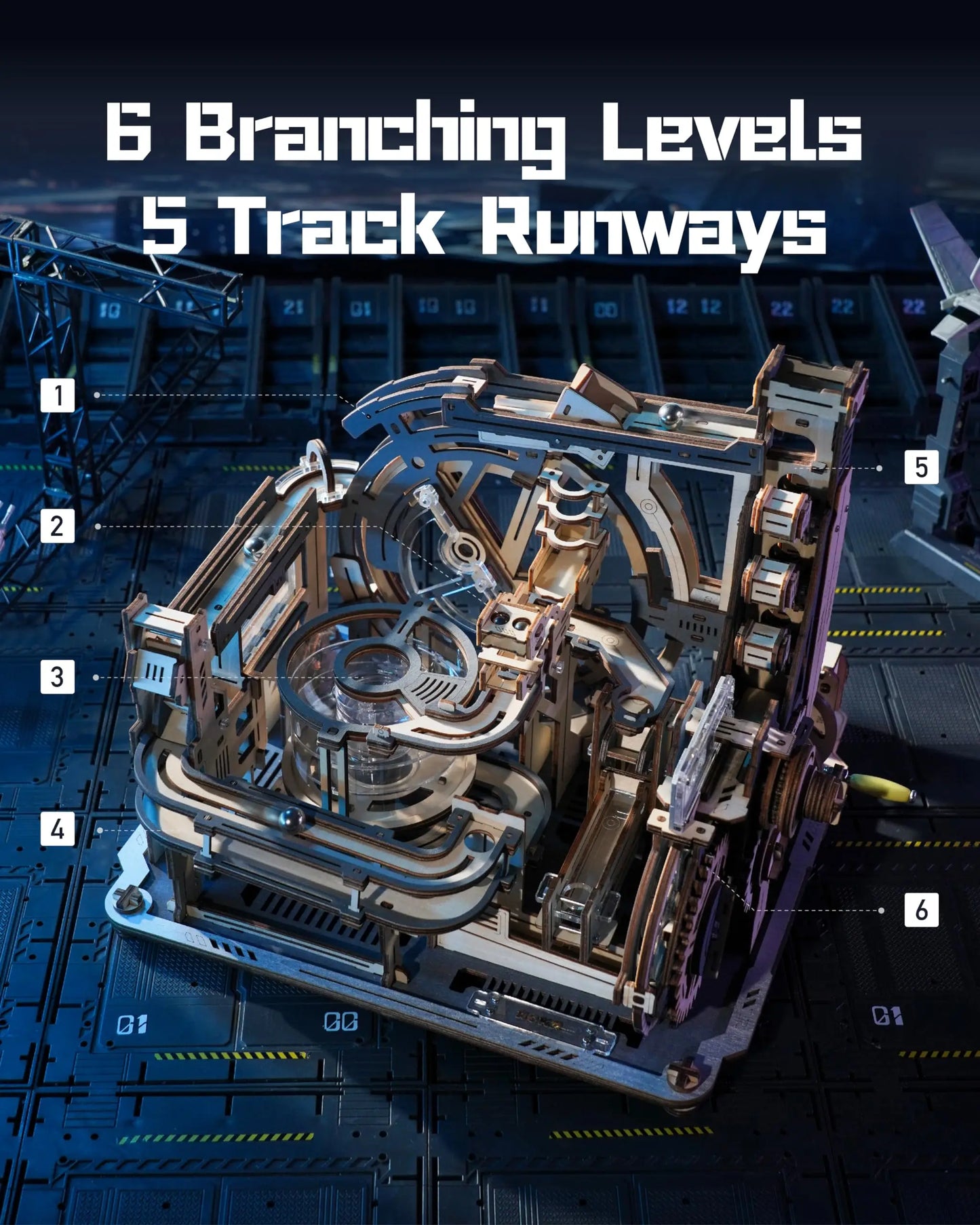 Elektrischer Marmor Lauf 3D Puzzle aus Holz mit Lichtfunktion-Yabubestshop