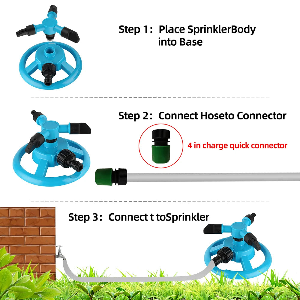 360-Grad Rasen Wassersprinkler für einfache Gartenbewässerung
