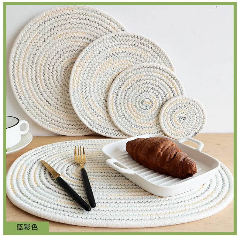 Seil Gewebtes Tischset Baumwolle, Isolierend, fuer Esstisch Kuech