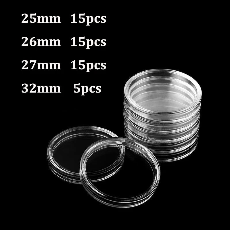 Durchsichtige Kunststoff-Münzkapseln in 21-45mm für sicheren Münzschutz