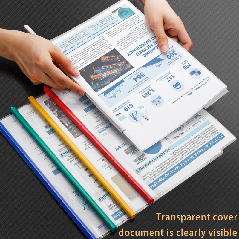 10er Set A4 transparente Klemmordner für Dokumente - Präsentationen