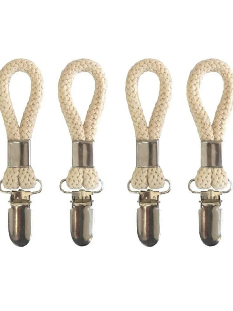 Praktische 4er-Set Handtuchhalter mit Metallhaken und Baumwollschleife