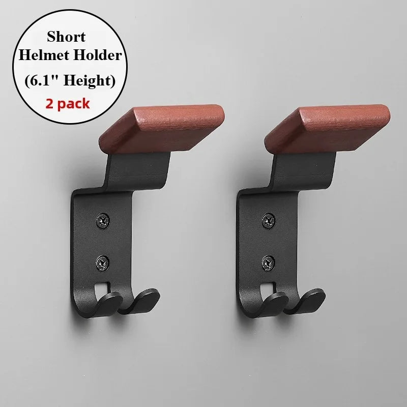 Bohrmontierter Motorradhelmständer aus Holz und Kohlenstoffstahl-Yabubest - Home & More