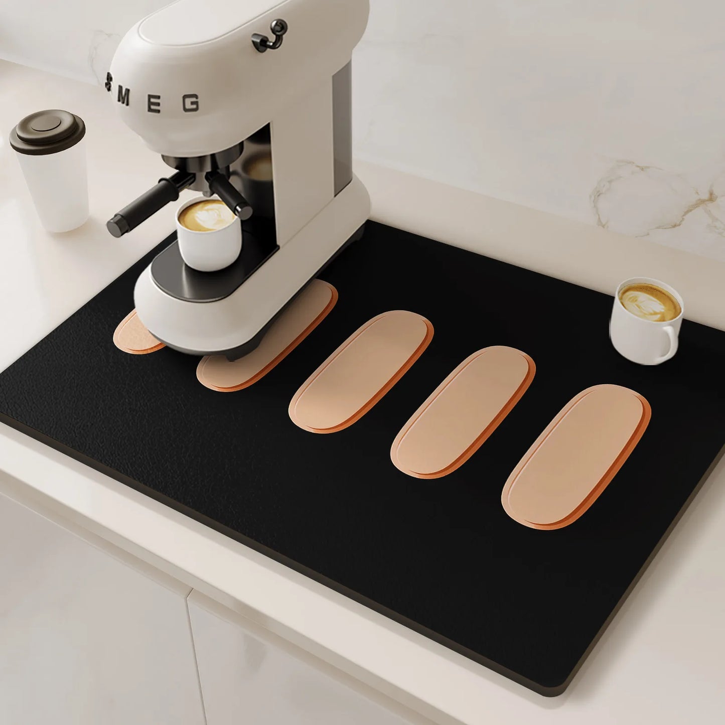 Schnelltrocknende Abtropfmatte aus Kieselalgen Schlamm für die Küche