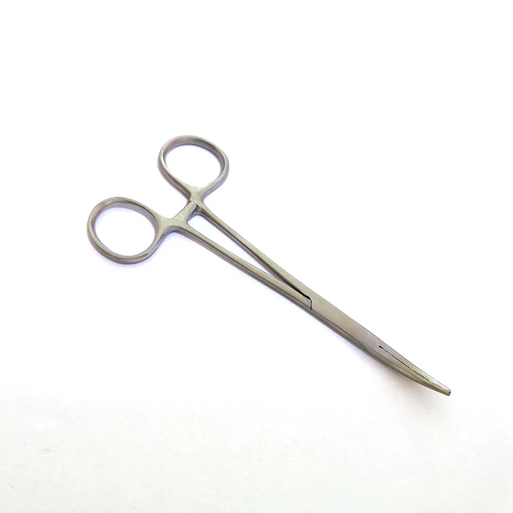 Präzise - Robust: 12,5cm Edelstahl Zange mit gebogener Spitze für Angeln - Hobby