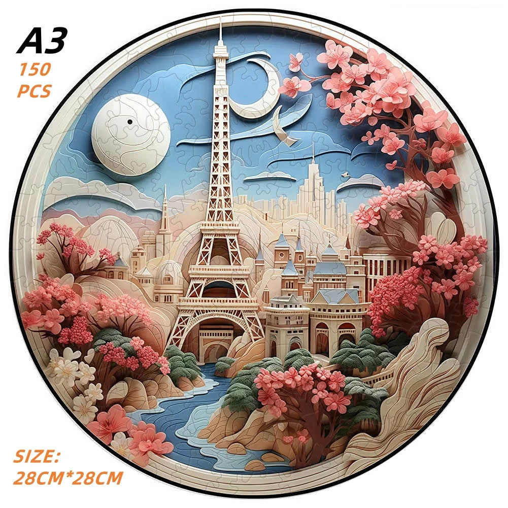 Anspruchsvolles Landschafts Holzpuzzle für Dekoration und Spiel