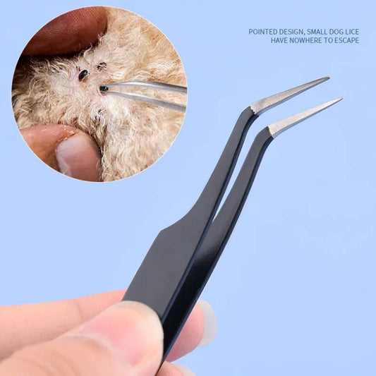 Sichere 2-in-1 Zeckenentferner Pinzette aus Metall für Mensch - Haustier