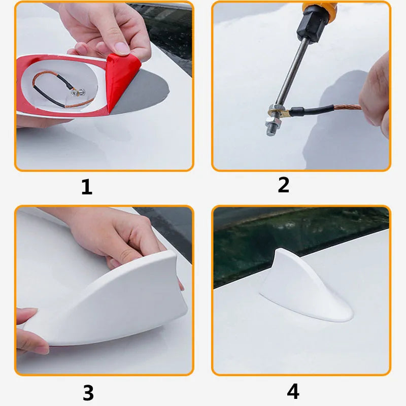 Universal Shark Fin Autoantenne – wetterfest, starkes FM/AM Signal, einfache Montage