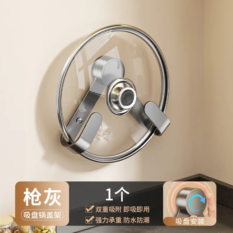 Platzsparender Topfdeckelhalter für ordentliche Küche ohne Bohren