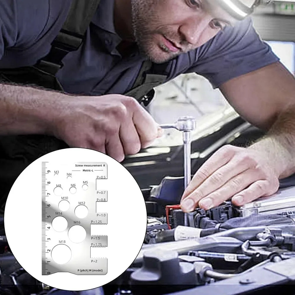 Multifunktionales Schraubengewinde Messset aus Edelstahl