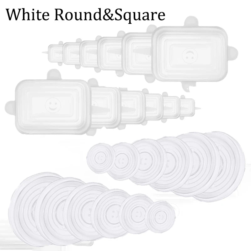 6 12 24PCS Silikon Lebensmitteldeckel Frischehalter Stretch Abdeckung