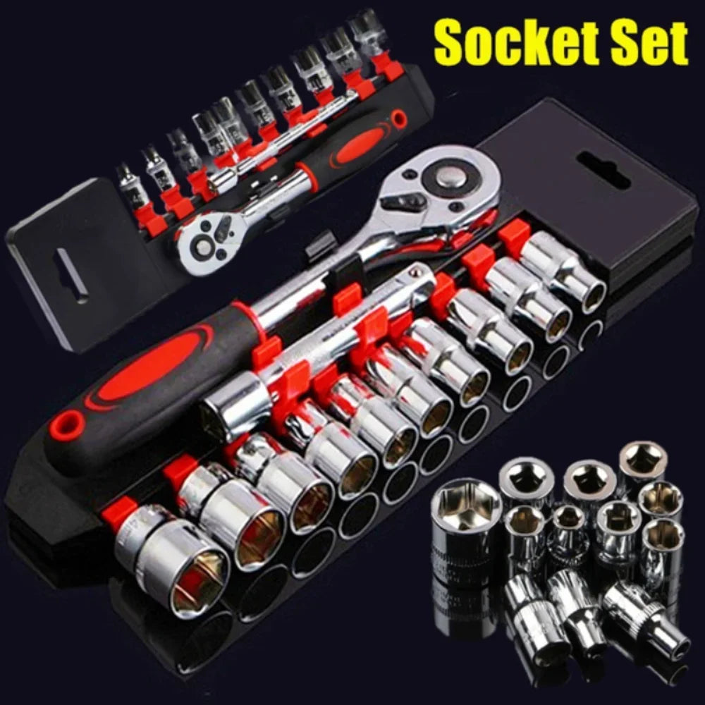 12-teiliges Steckschlüssel Schraubenschlüssel Set – Motorrad, Auto, Fahrrad Reparatur