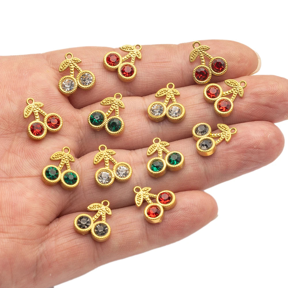 5er Set Edelstahl Charms Gold für Schmuckherstellung DIY Zubehör
