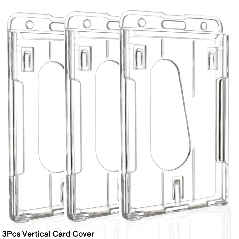 Transparenter Ausweishalter mit Doppelkarten-Slots und Rollclip