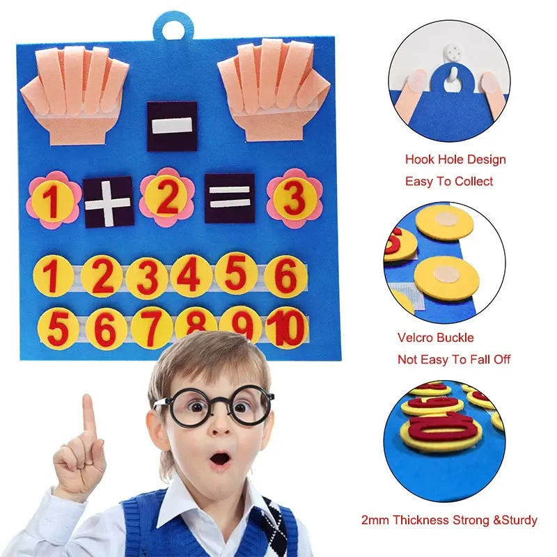 Montessori Busy Board aus Filz – Motorik - Lernen fördern, 30x32 cm spielend erleben