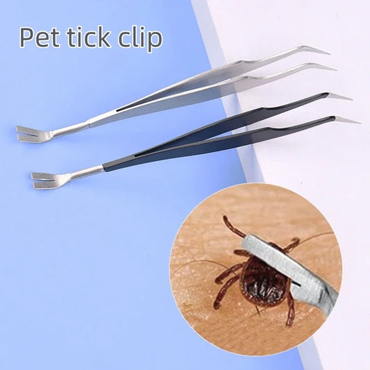 Sichere 2-in-1 Zeckenentferner Pinzette aus Metall für Mensch - Haustier