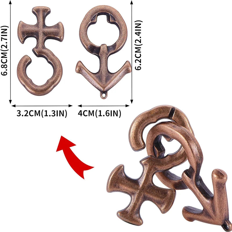 Magisches Metall-Rätsel Puzzle Set 3-teilig Lernspielzeug für Erwachsene Kinder