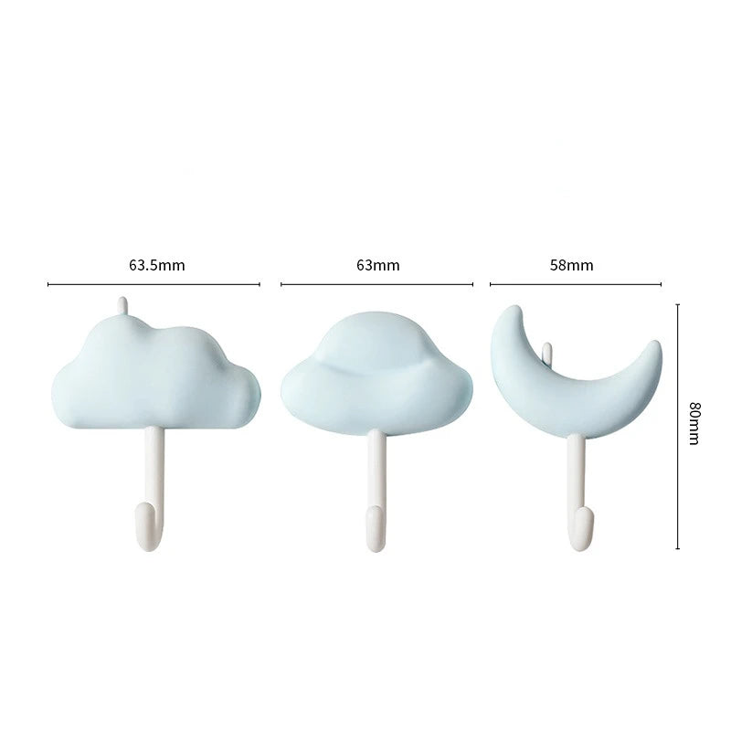 Wolke Mond Wandhaken Set für Schlüssel Taschen und Dekoration