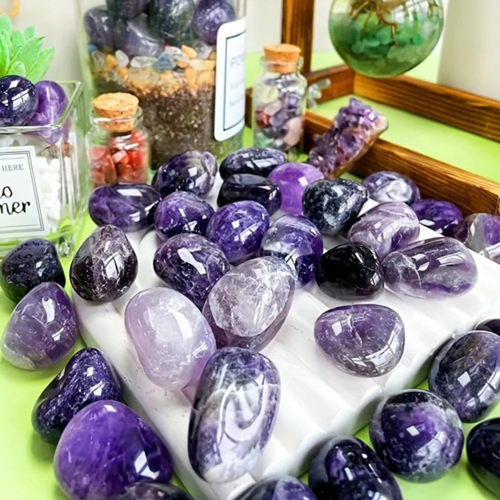 Traum-Amethyst Kieselsteine – Natur Deko, Duftdiffusor & Heilsteine