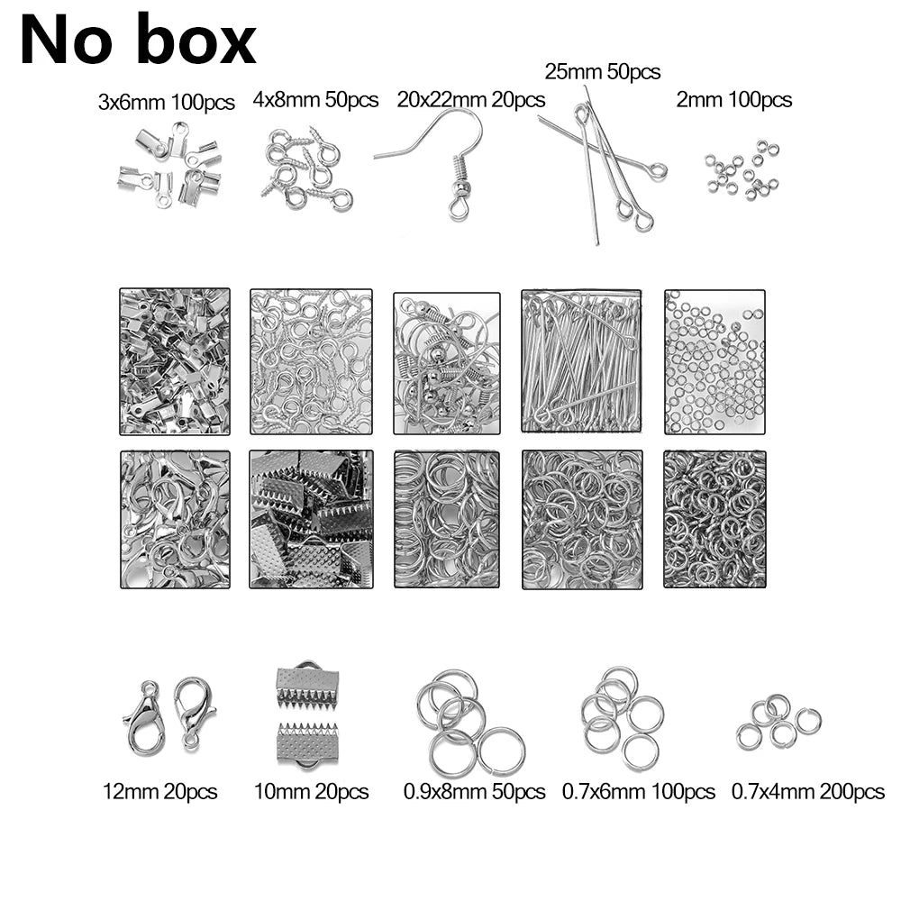 Schmuck Bastelset Karabiner Biegeringe Ohrhaken für DIY Projekte
